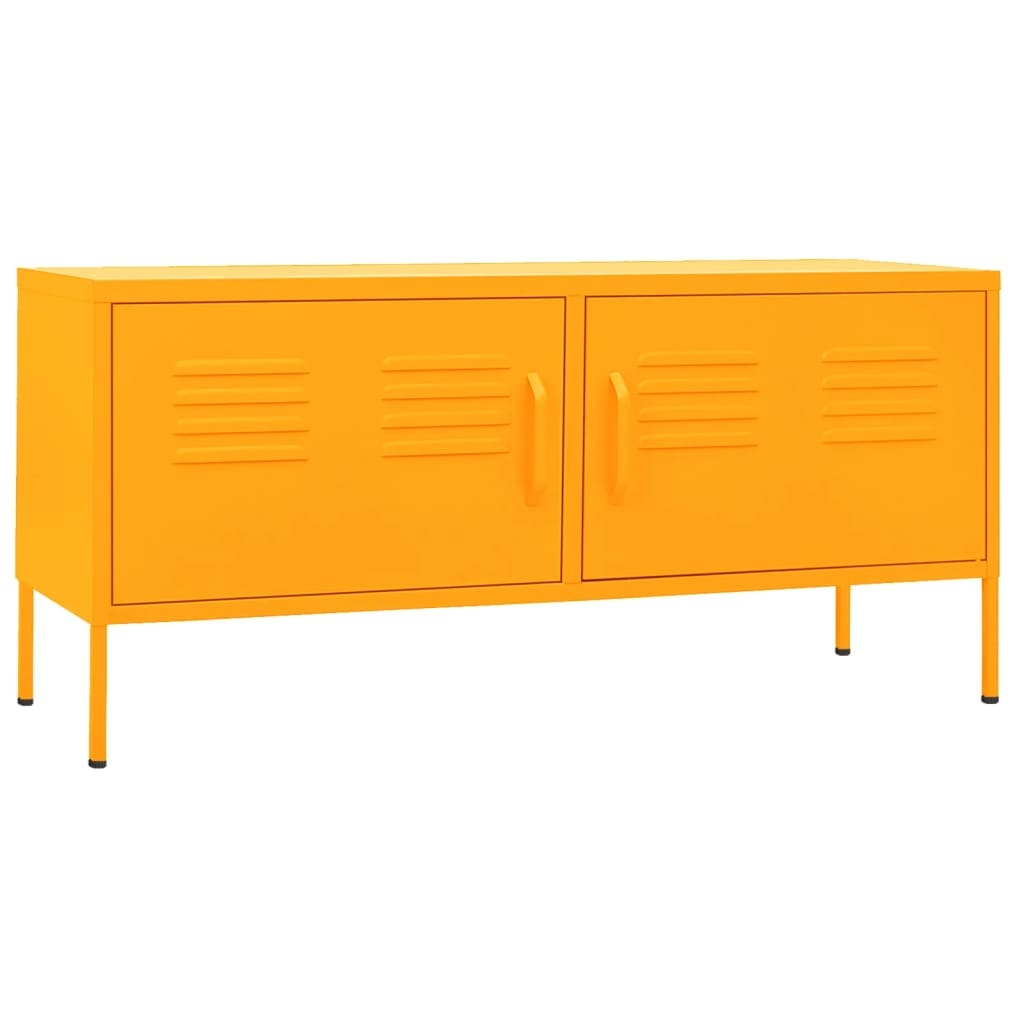 Tv-meubel 105x35x50 cm staal mosterdgeel
