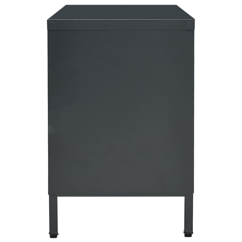 Tv-meubel 105x35x52 cm staal en glas antracietkleurig