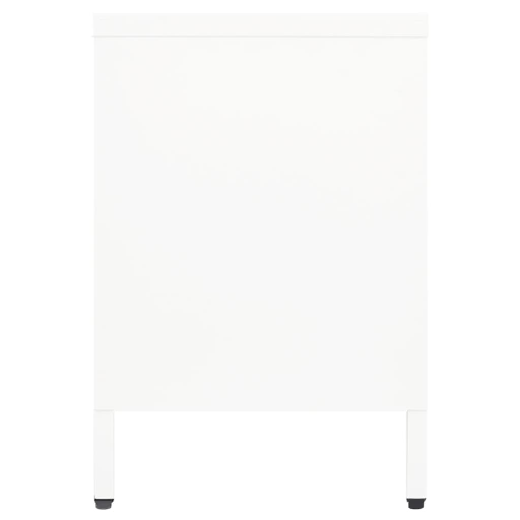 Tv-meubel 105x35x52 cm staal en glas wit