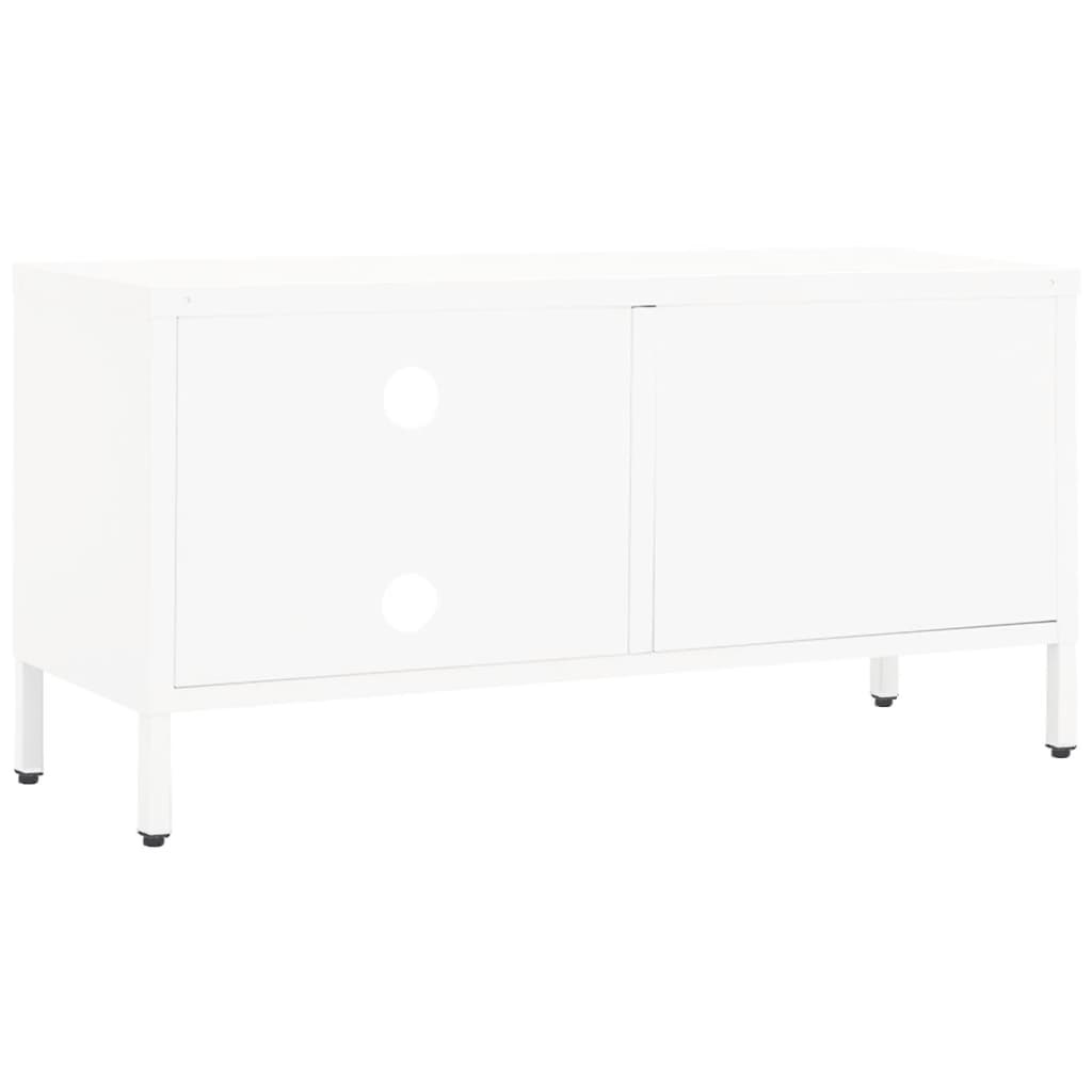 Tv-meubel 90x30x44 cm staal en glas wit