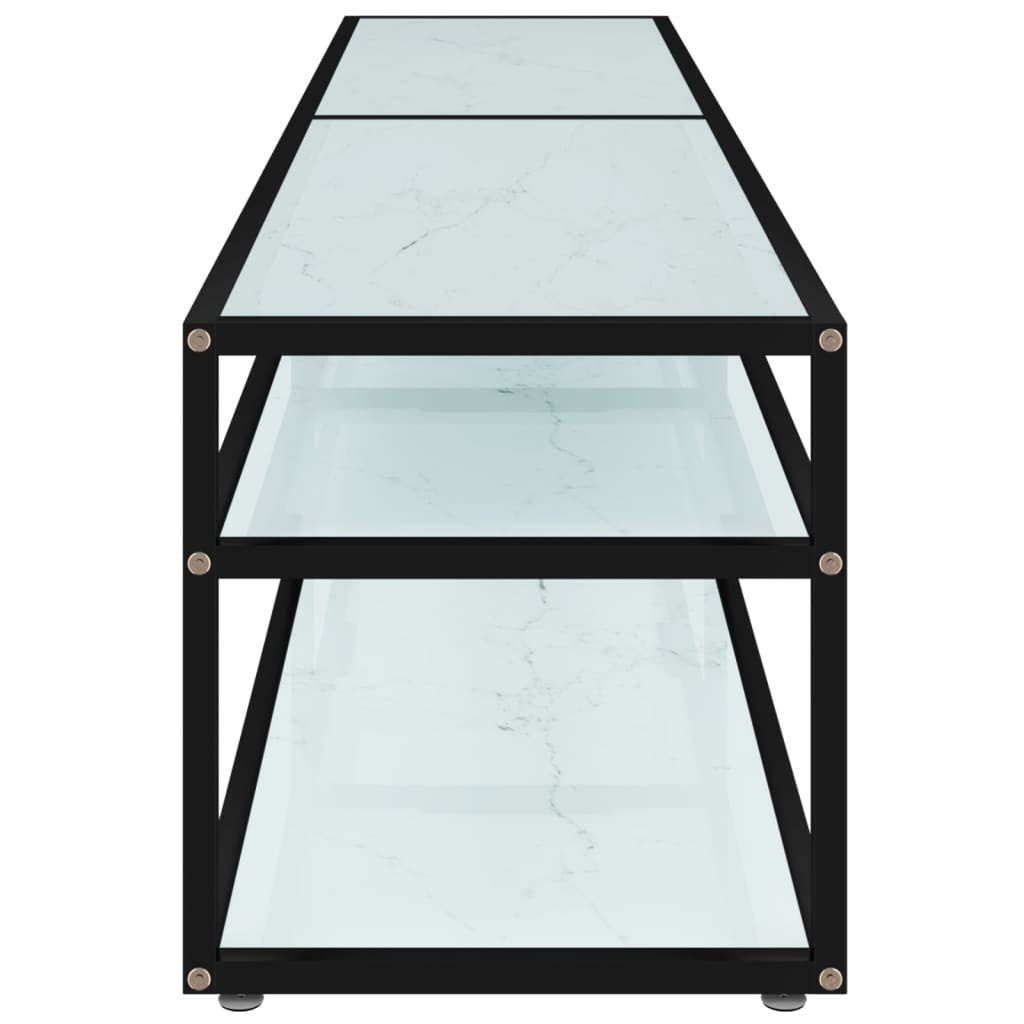 Tv-meubel 180x40x40,5 cm gehard glas witmarmerkleurig
