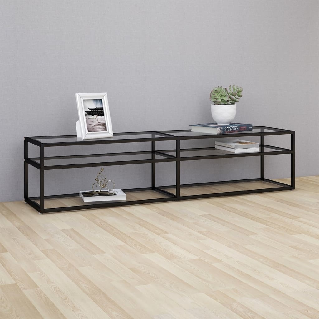 Tv-meubel 180x40x40,5 cm gehard glas transparant