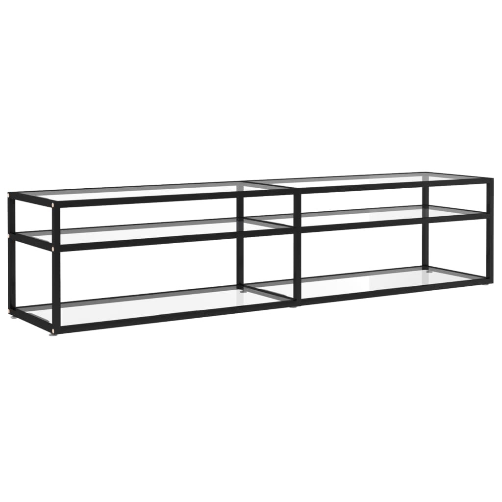 Tv-meubel 180x40x40,5 cm gehard glas transparant