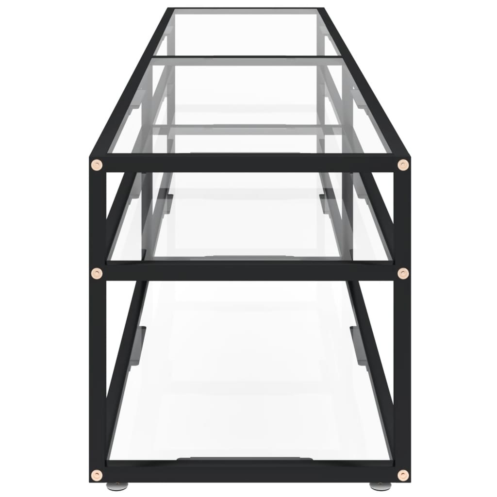 Tv-meubel 180x40x40,5 cm gehard glas transparant