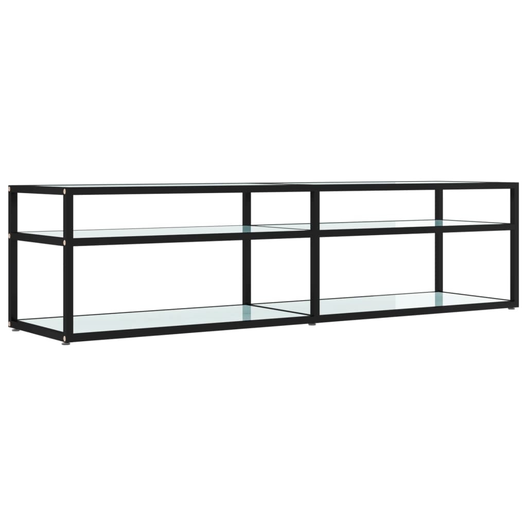 Tv-meubel 160x40x40,5 cm gehard glas witmarmerkleurig