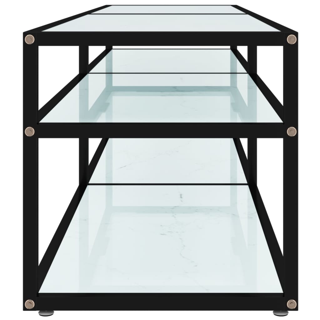 Tv-meubel 160x40x40,5 cm gehard glas witmarmerkleurig