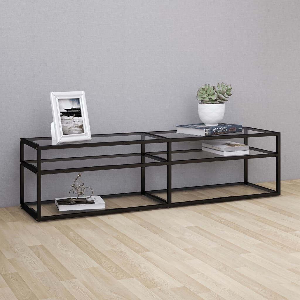 Tv-meubel 160x40x40,5 cm gehard glas transparant
