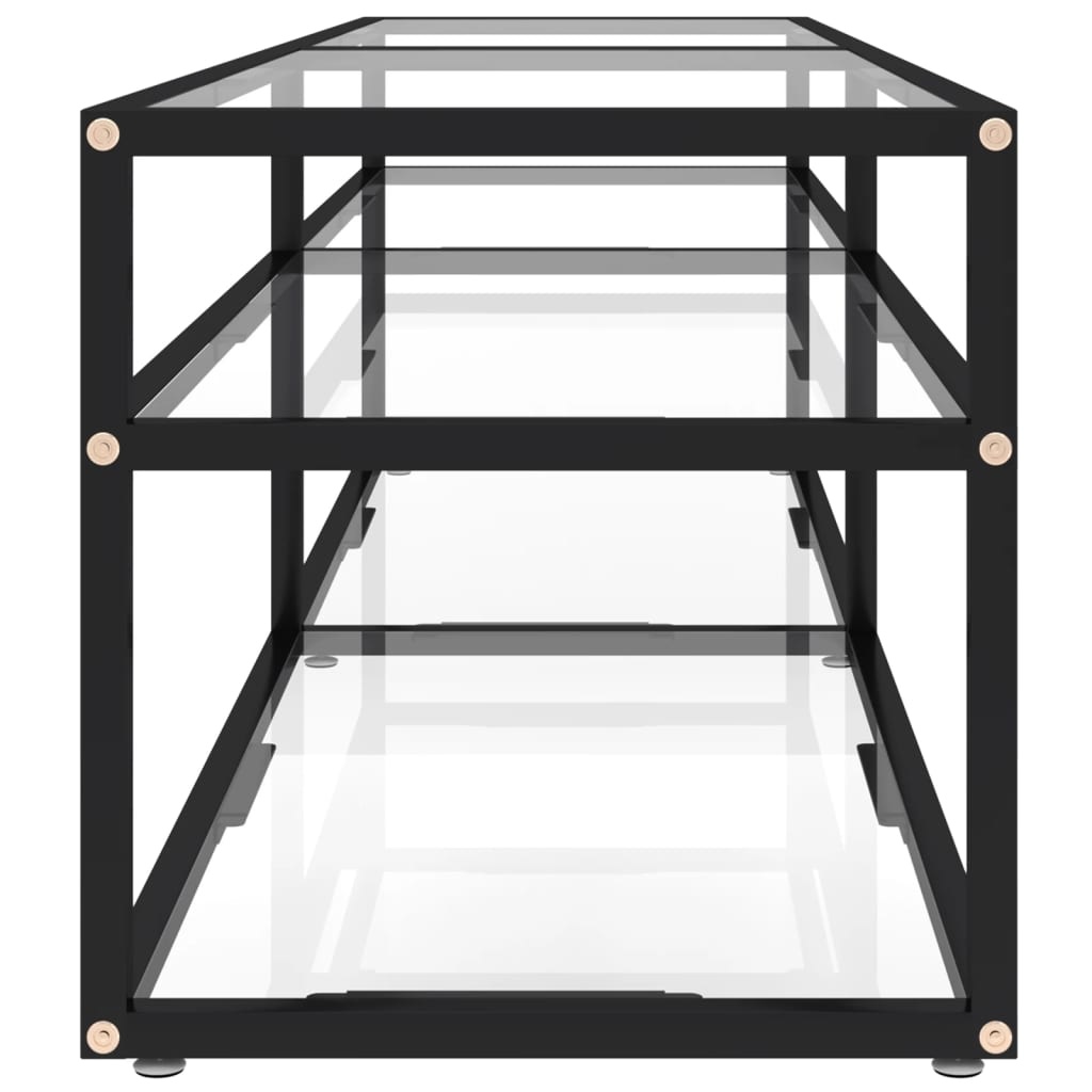 Tv-meubel 160x40x40,5 cm gehard glas transparant