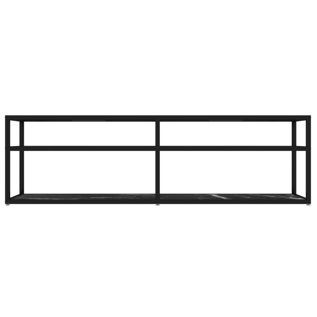 Tv-meubel 140x40x40,5 cm gehard glas zwartmarmerkleurig