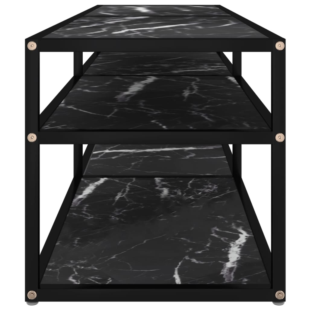 Tv-meubel 140x40x40,5 cm gehard glas zwartmarmerkleurig
