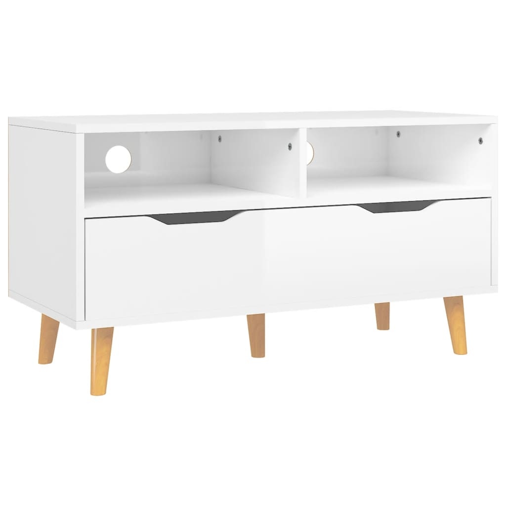 Tv-meubel 90x40x48,5x cm spaanplaat hoogglans wit