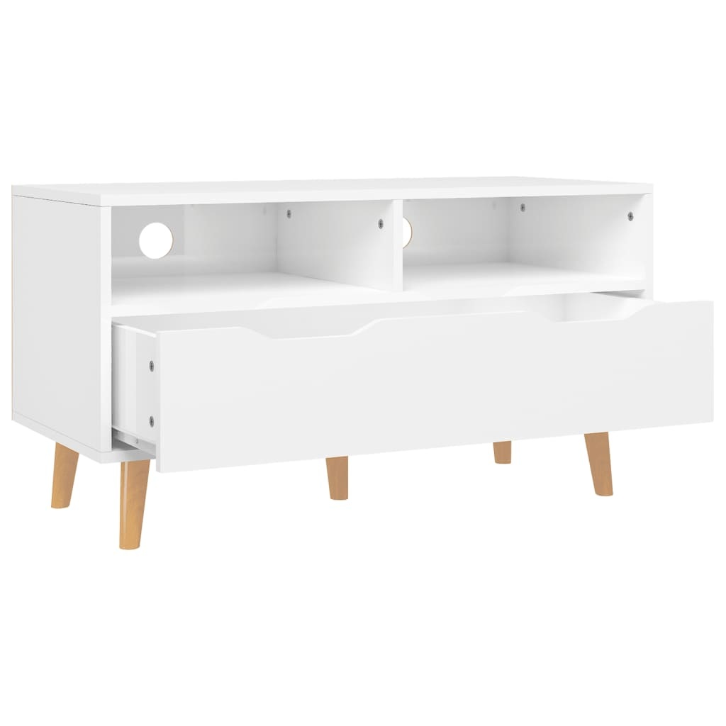 Tv-meubel 90x40x48,5x cm spaanplaat hoogglans wit