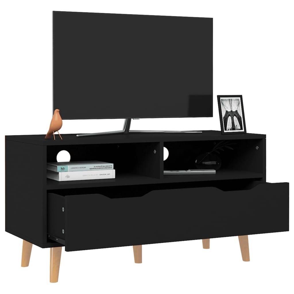 Tv-meubel 90x40x48,5 cm spaanplaat zwart