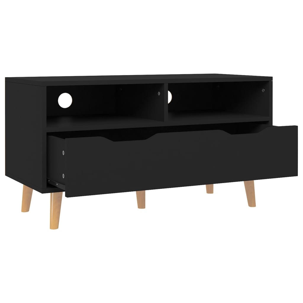 Tv-meubel 90x40x48,5 cm spaanplaat zwart