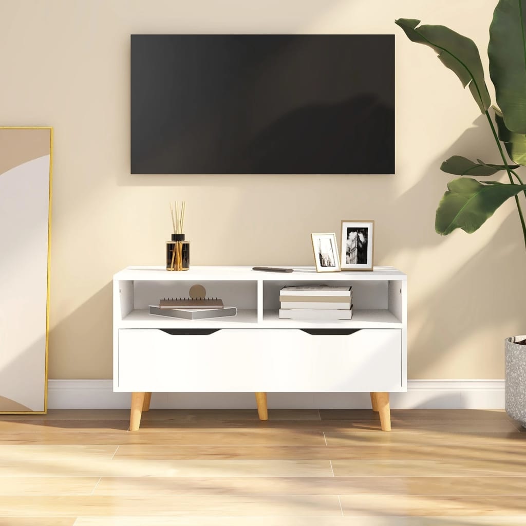 Tv-meubel 90x40x48,5 cm spaanplaat wit