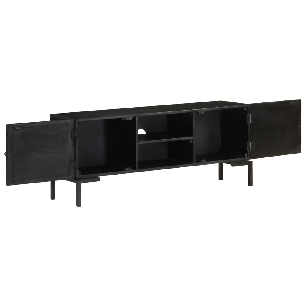 Tv-meubel 115x30x46 cm massief mangohout zwart