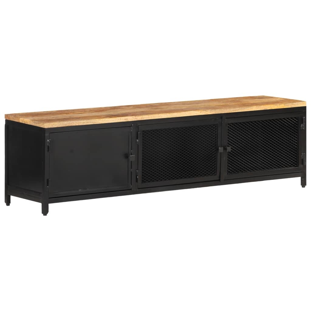 Tv-meubel 130x30x37 cm massief ruw mangohout