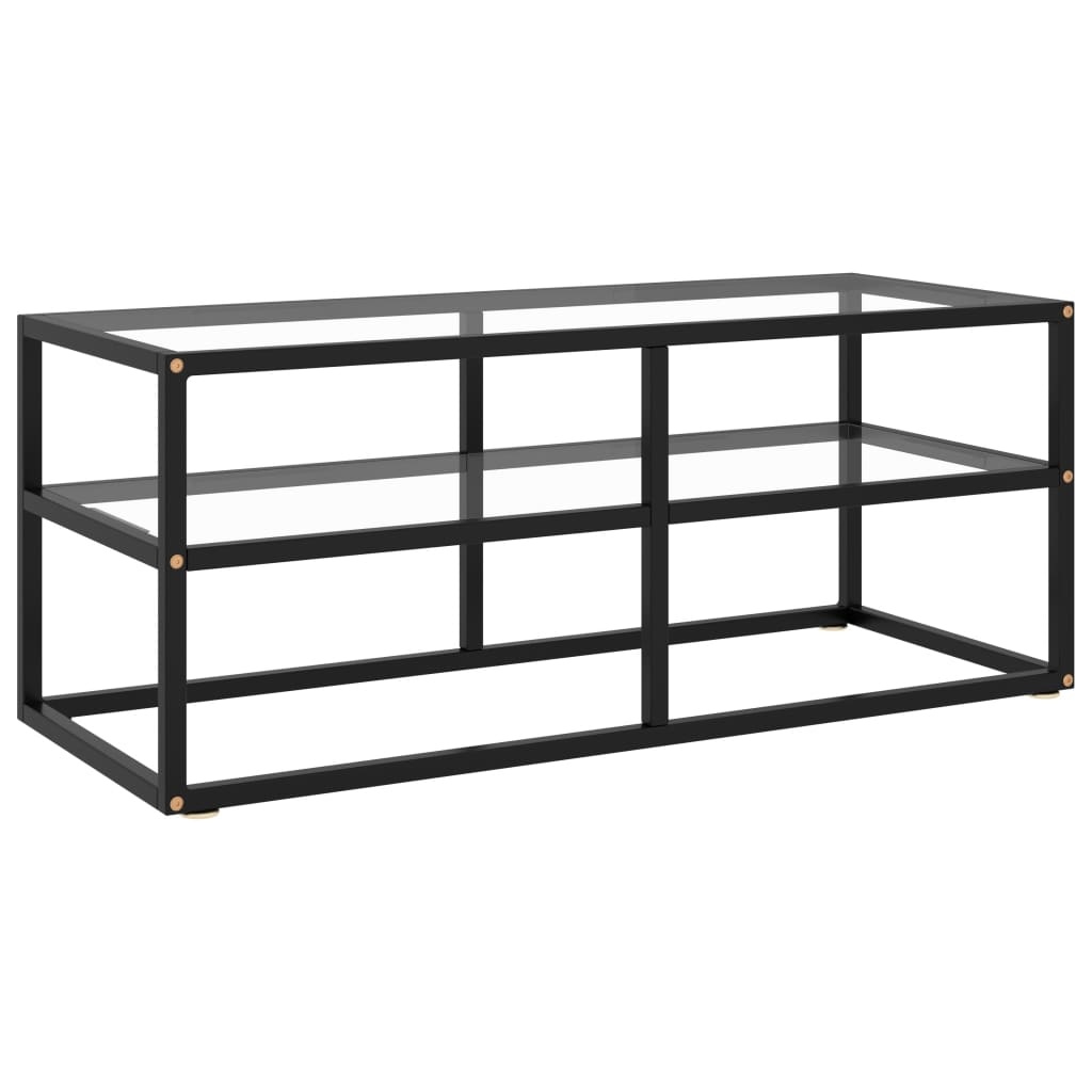 Tv-meubel met gehard glas 100x40x40 cm zwart