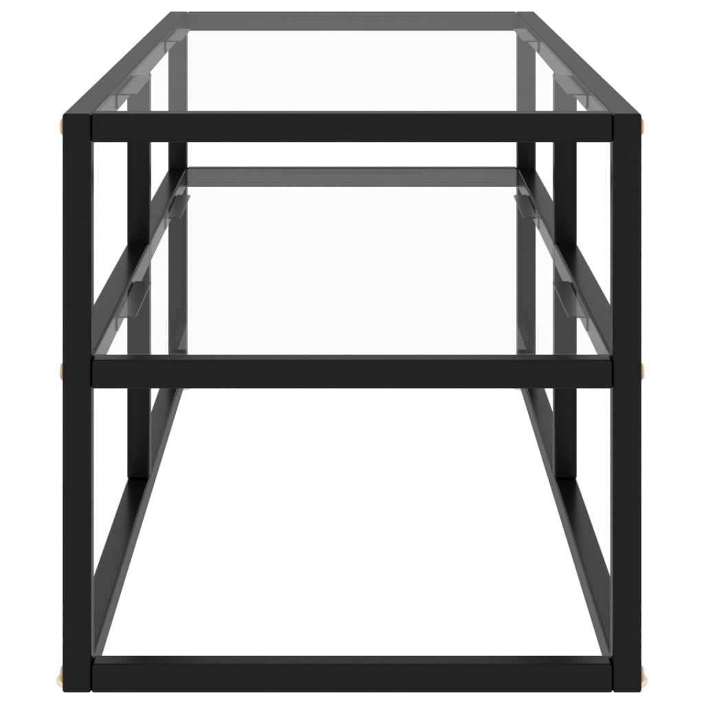 Tv-meubel met gehard glas 100x40x40 cm zwart