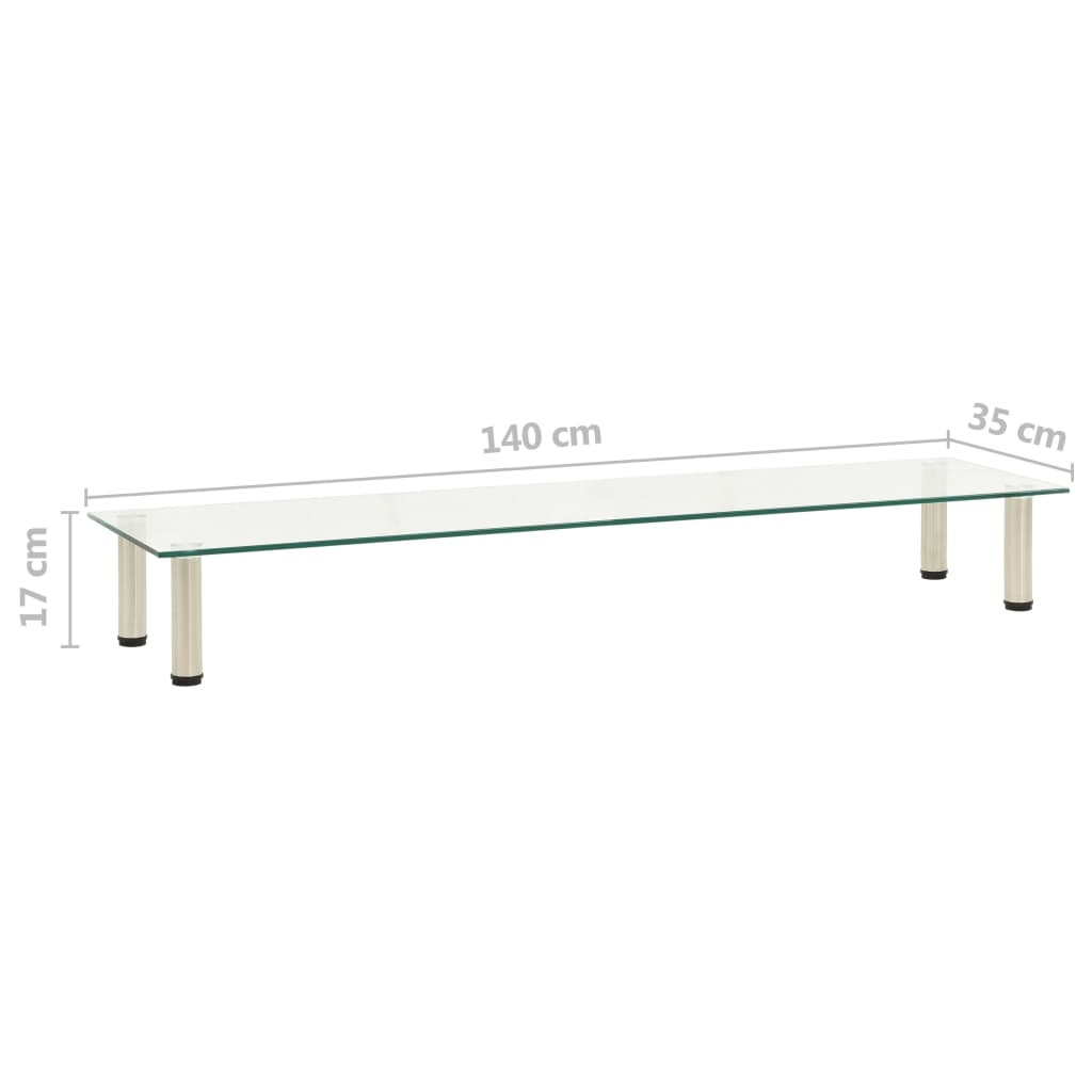 Tv-meubel 140x35x17 cm gehard glas transparant