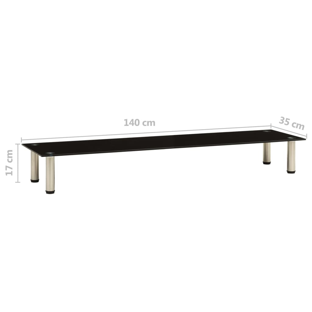 Tv-meubel 140x35x17 cm gehard glas zwart