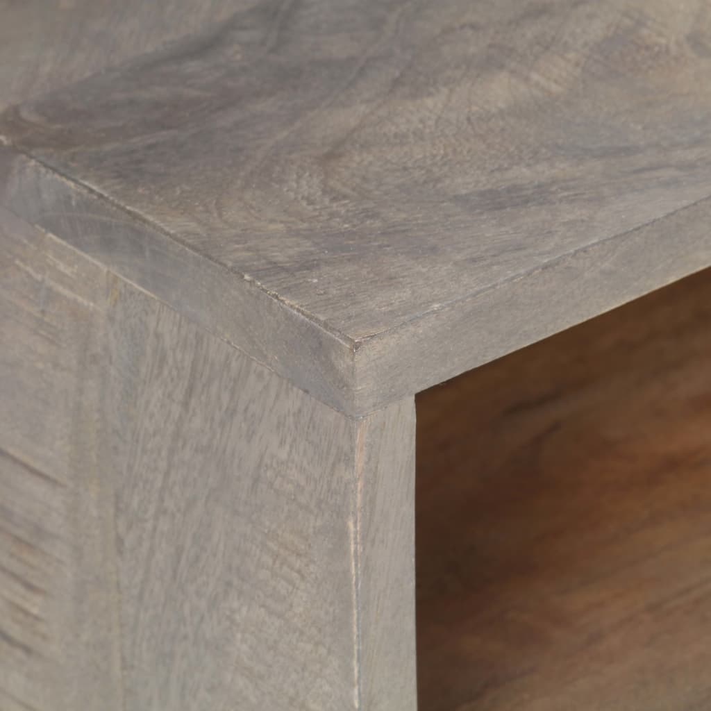Tv-meubel 130x35x51 cm massief ruw mangohout grijs