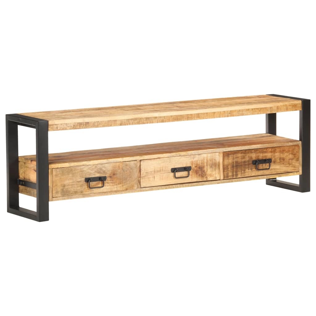Tv-meubel 150x30x45 cm massief ruw mangohout