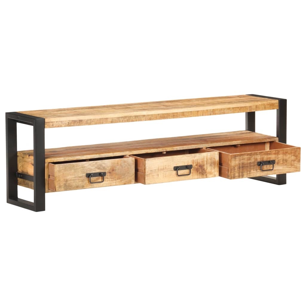 Tv-meubel 150x30x45 cm massief ruw mangohout
