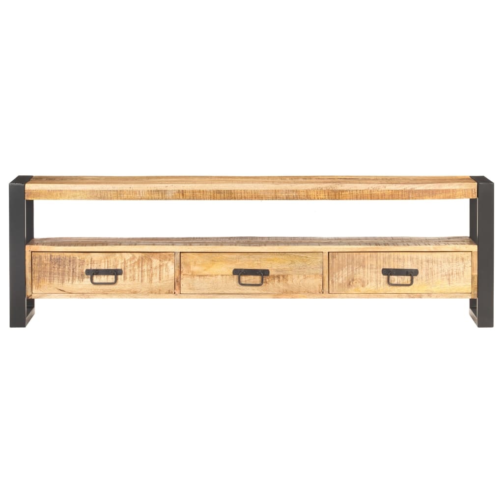 Tv-meubel 150x30x45 cm massief ruw mangohout