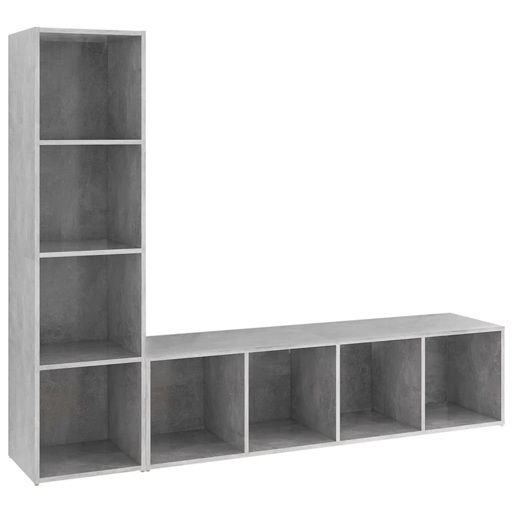 Tv-meubelen 2 st 142,5x35x36,5 cm spaanplaat betongrijs