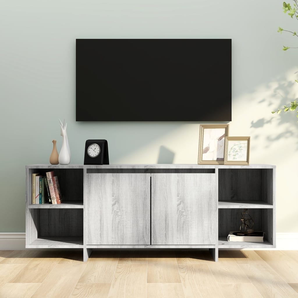 Tv-meubel 130x35x50 cm spaanplaat grijs sonoma eikenkleurig