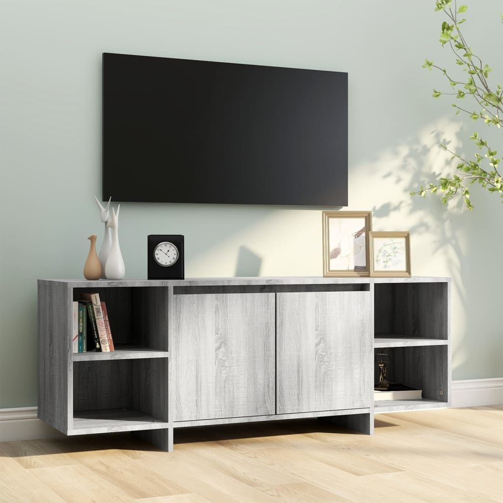 Tv-meubel 130x35x50 cm spaanplaat grijs sonoma eikenkleurig