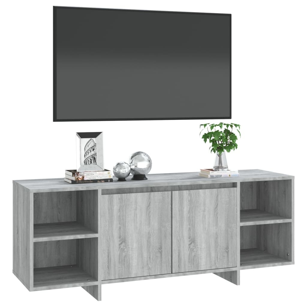 Tv-meubel 130x35x50 cm spaanplaat grijs sonoma eikenkleurig