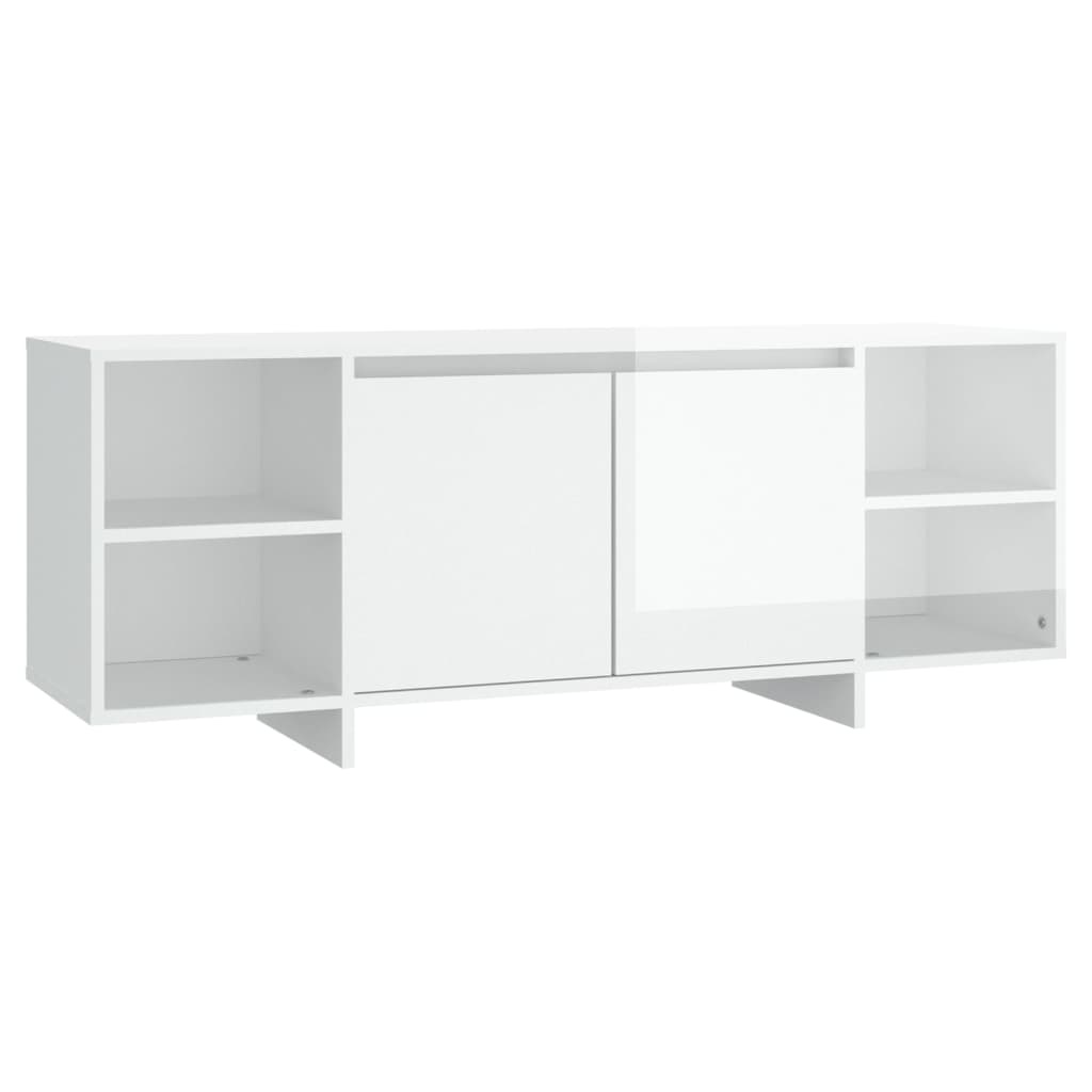 Tv-meubel 130x35x50 cm spaanplaat hoogglans wit