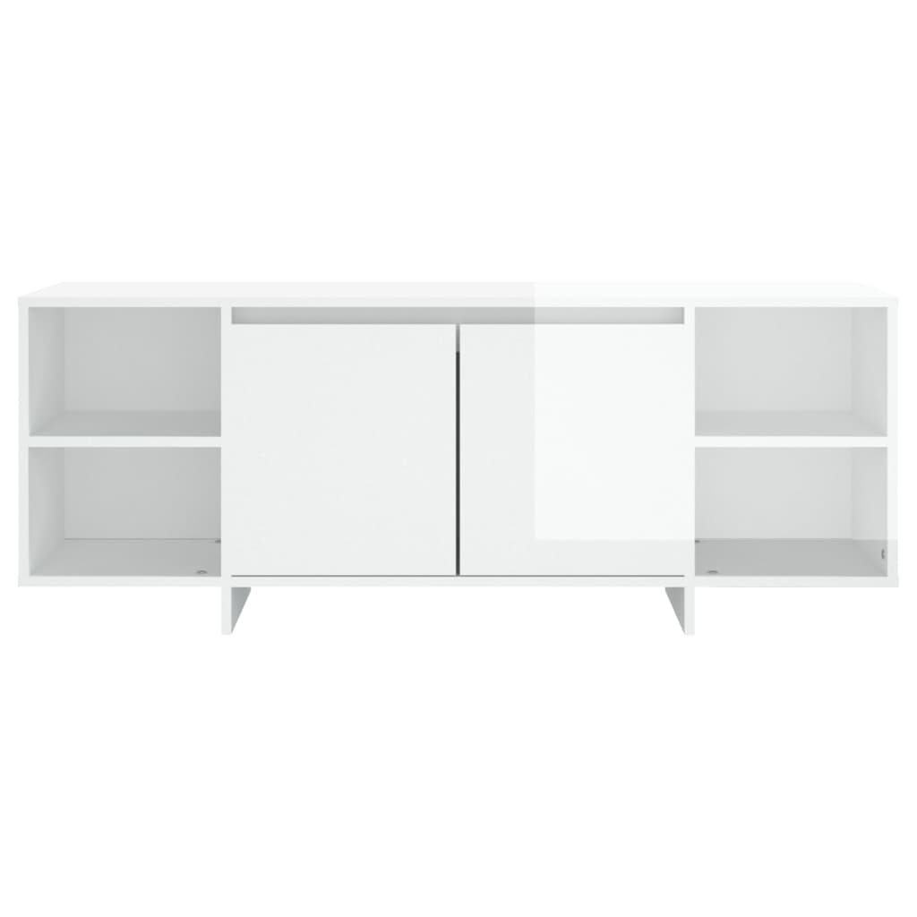Tv-meubel 130x35x50 cm spaanplaat hoogglans wit