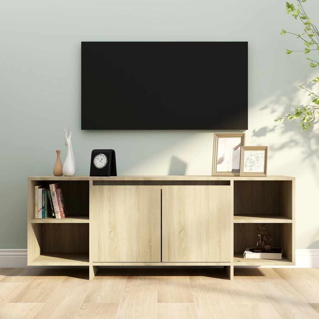 Tv-meubel 130x35x50 cm spaanplaat sonoma eikenkleurig