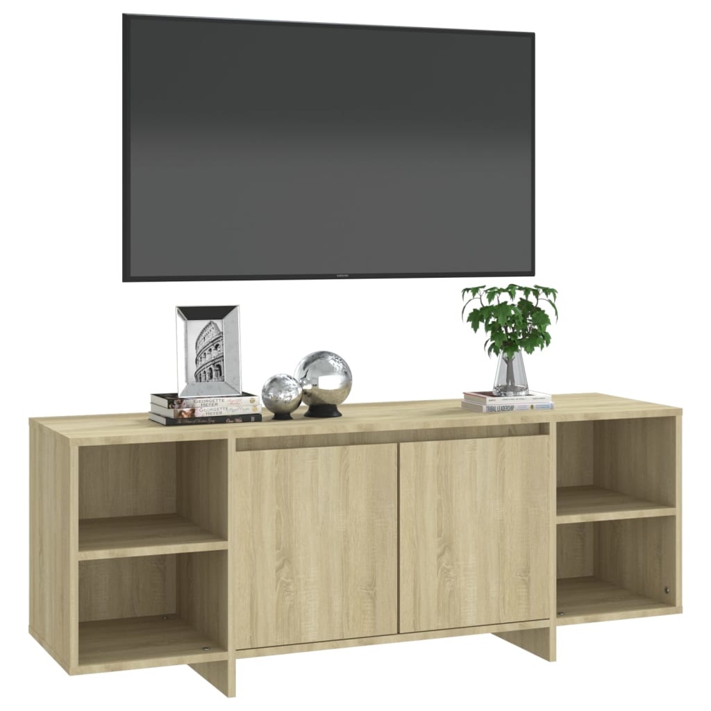 Tv-meubel 130x35x50 cm spaanplaat sonoma eikenkleurig