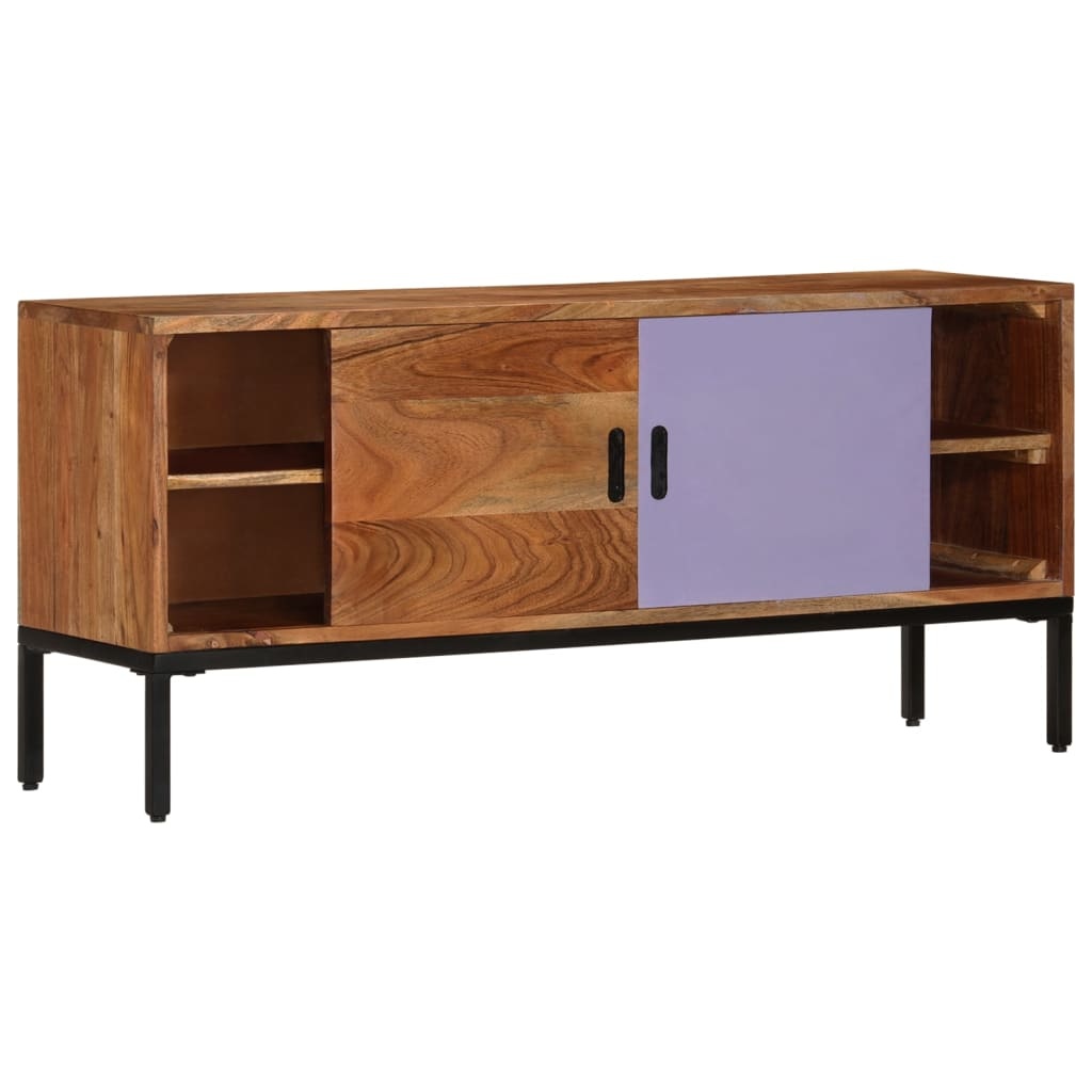 Tv-meubel 110x30x50 cm massief acaciahout honingbruin en grijs