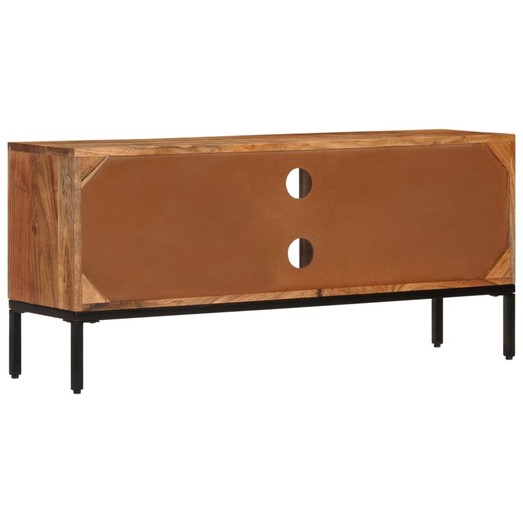 Tv-meubel 110x30x50 cm massief acaciahout honingbruin en grijs