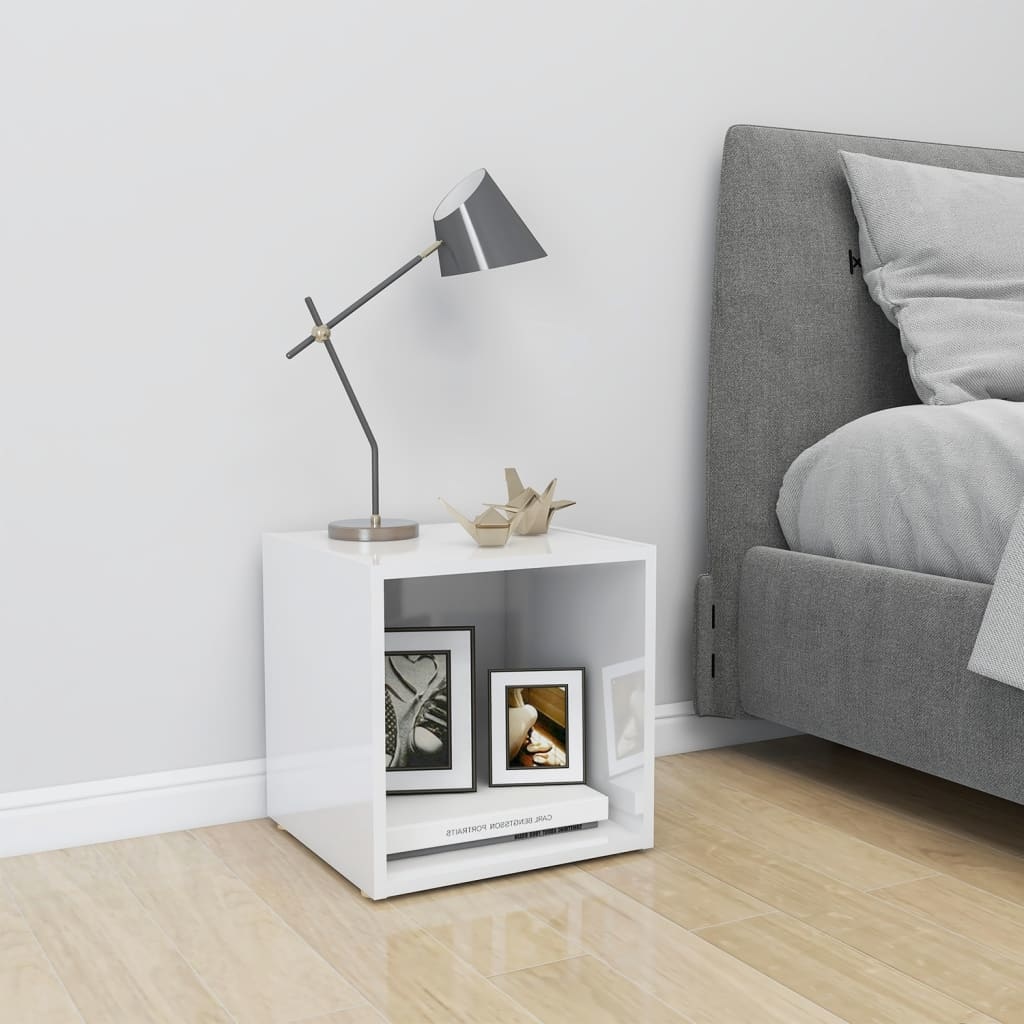 Tv-meubel 37x35x37 cm spaanplaat hoogglans wit