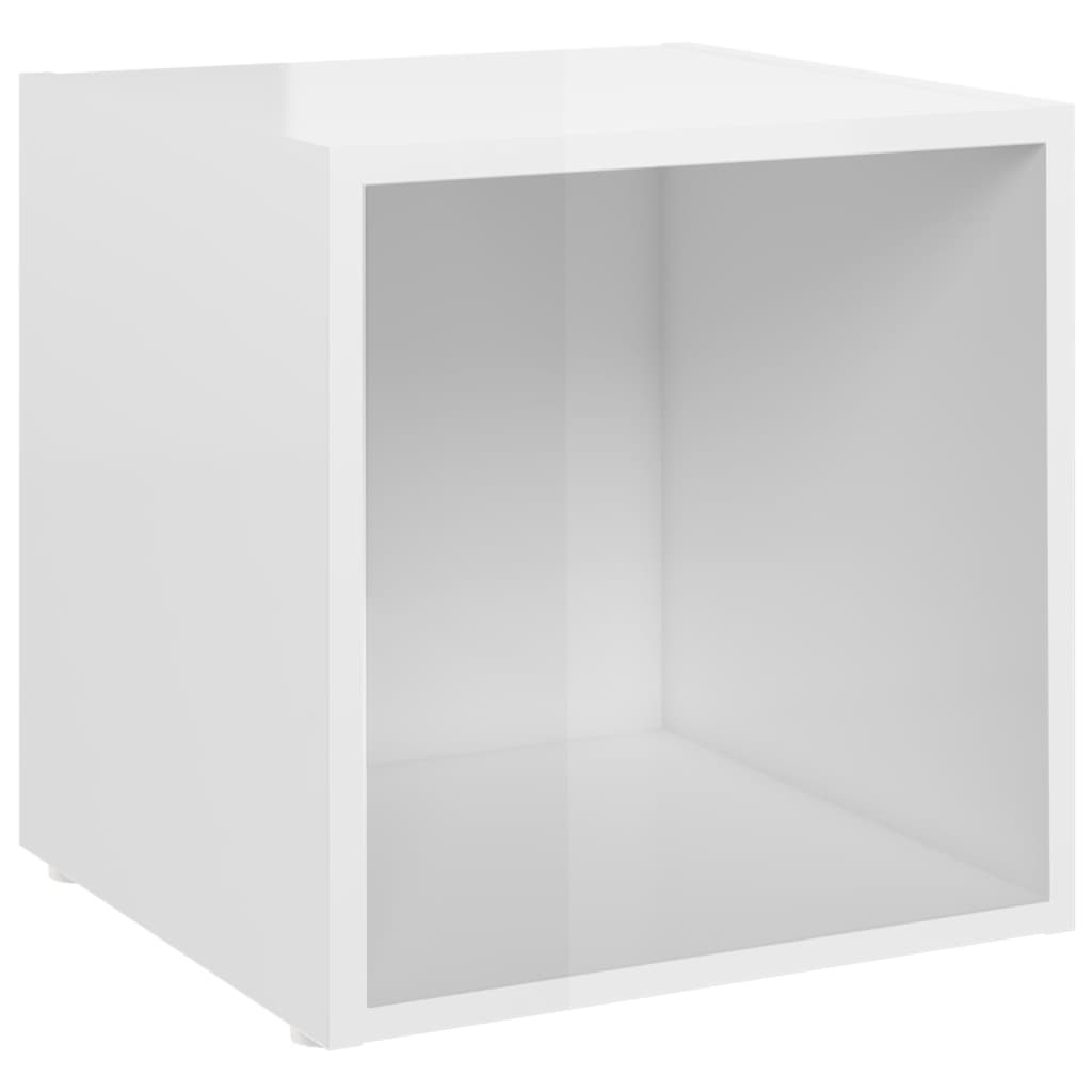 Tv-meubel 37x35x37 cm spaanplaat hoogglans wit