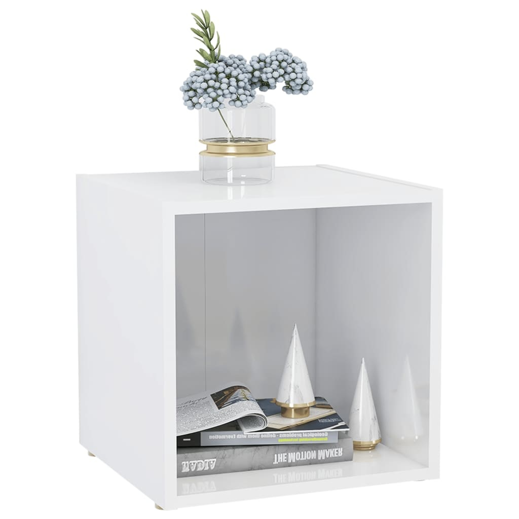 Tv-meubel 37x35x37 cm spaanplaat hoogglans wit