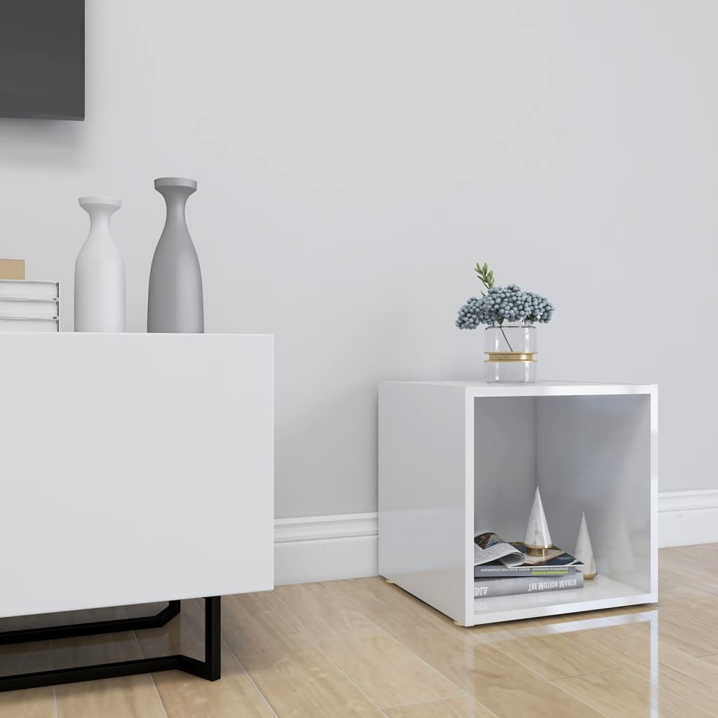 Tv-meubel 37x35x37 cm spaanplaat hoogglans wit
