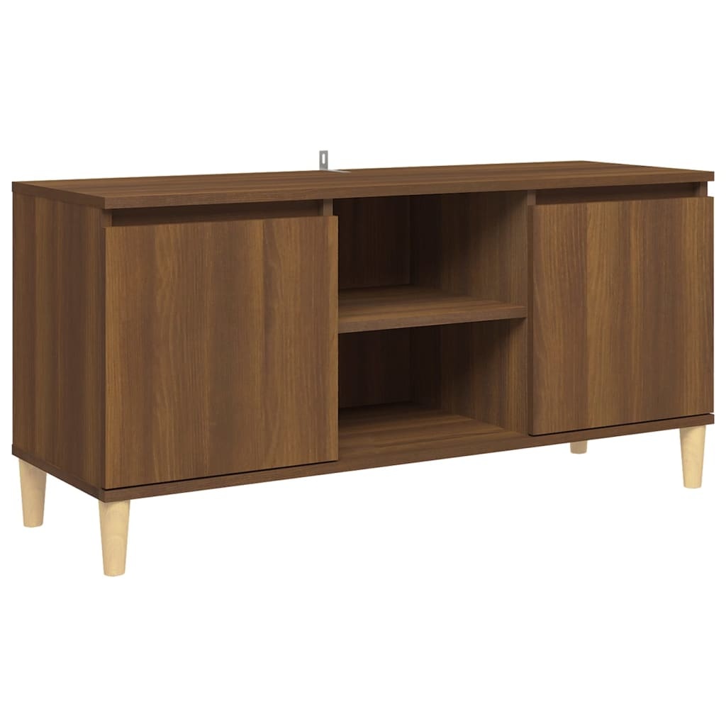 Tv-meubel met houten poten 103,5x35x50 cm bruineikenkleurig