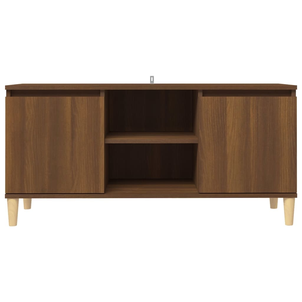 Tv-meubel met houten poten 103,5x35x50 cm bruineikenkleurig