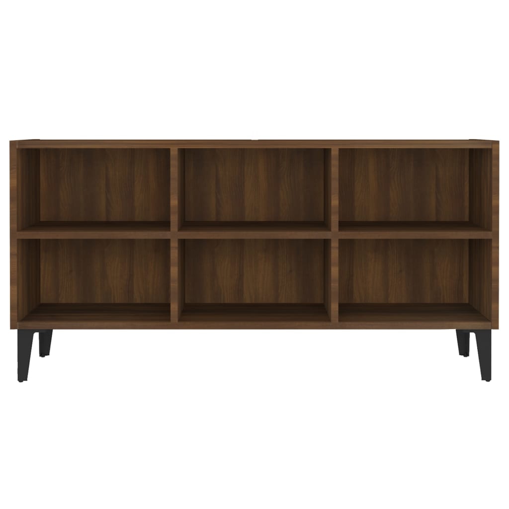 Tv-meubel met metalen poten 103,5x30x50 cm bruineikenkleurig