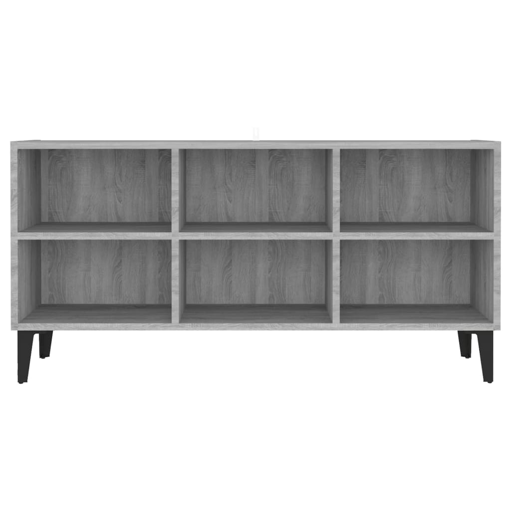 Tv-meubel met metalen poten 103,5x30x50 cm grijs sonoma eiken