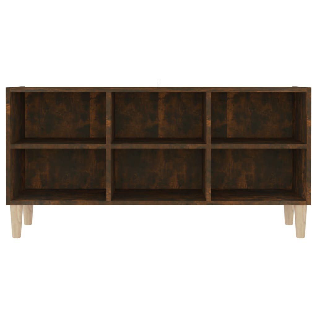 Tv-meubel met houten poten 103,5x30x50 cm gerookt eikenkleurig