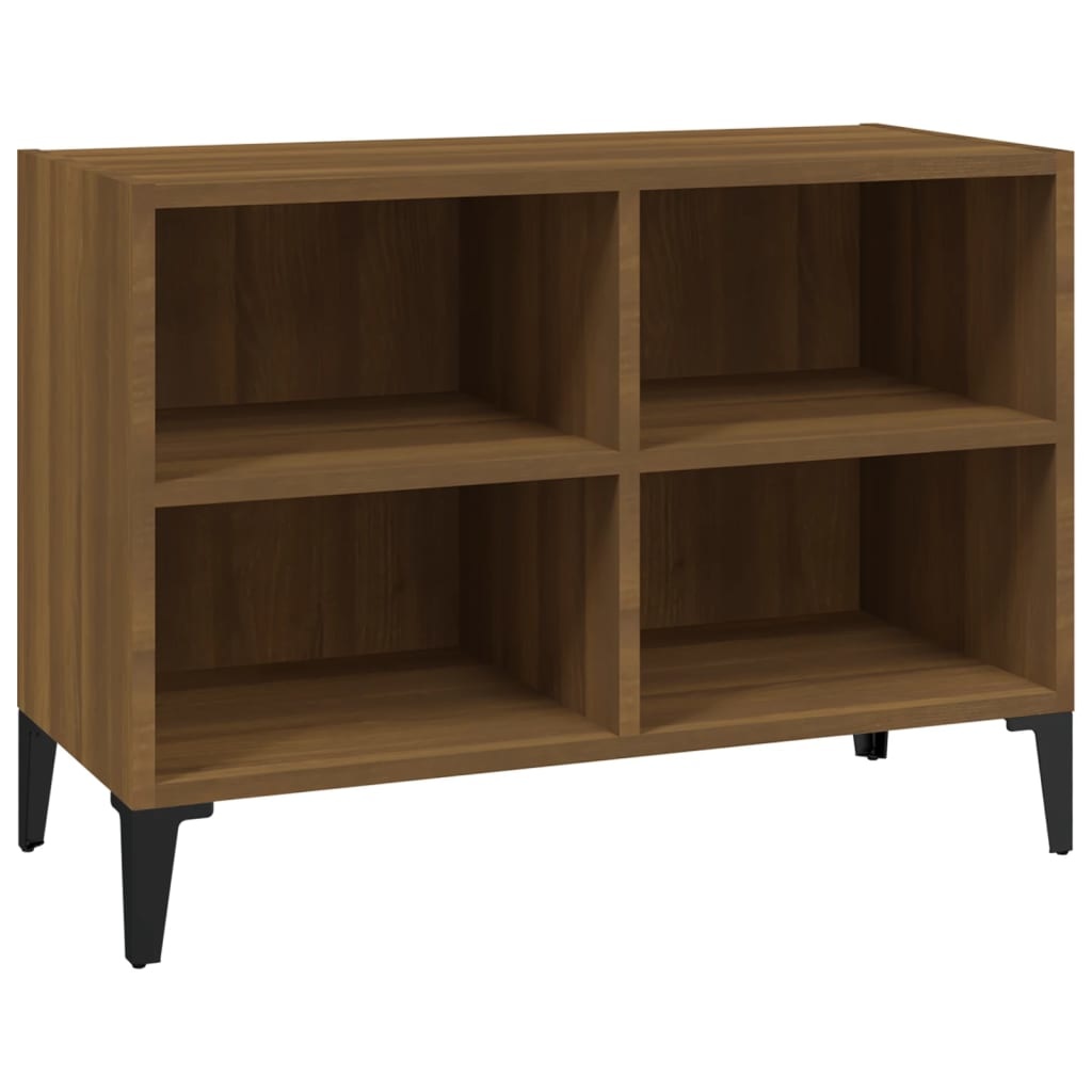 Tv-meubel met metalen poten 69,5x30x50 cm bruineikenkleurig