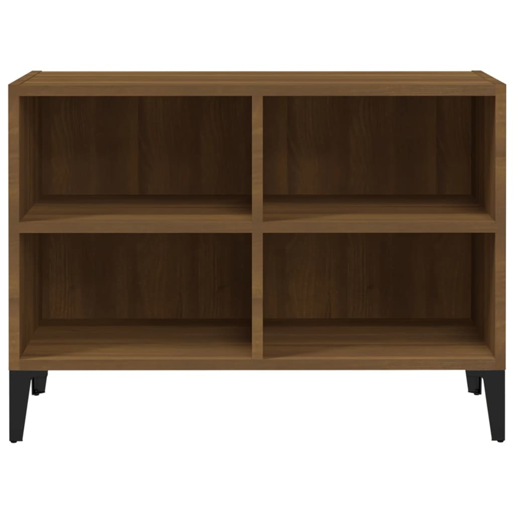 Tv-meubel met metalen poten 69,5x30x50 cm bruineikenkleurig